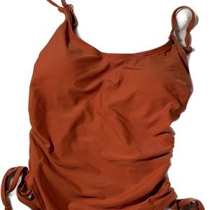 Orange women’s one piece bathing suit size s  NEW